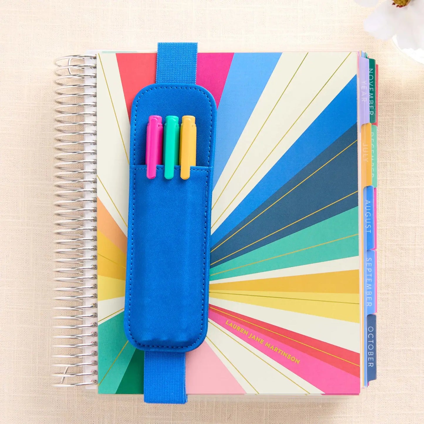 Adjustable Elastic Band Pen Holder - Royal Blue