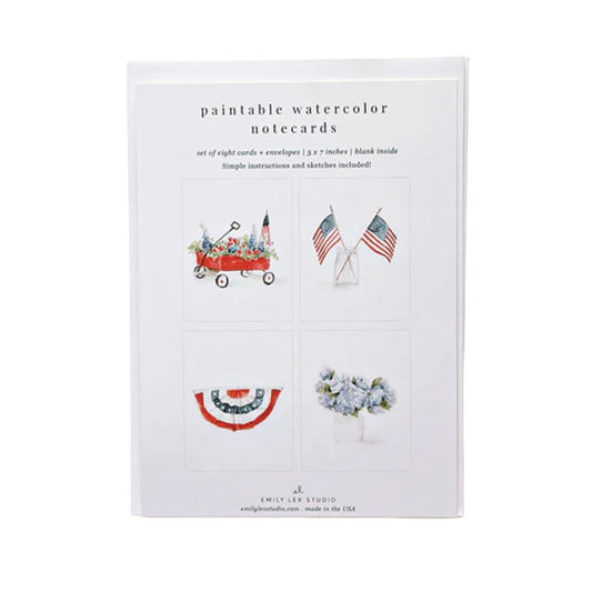Emily Lex Studio Americana Paintable Watercolor Notecard Set