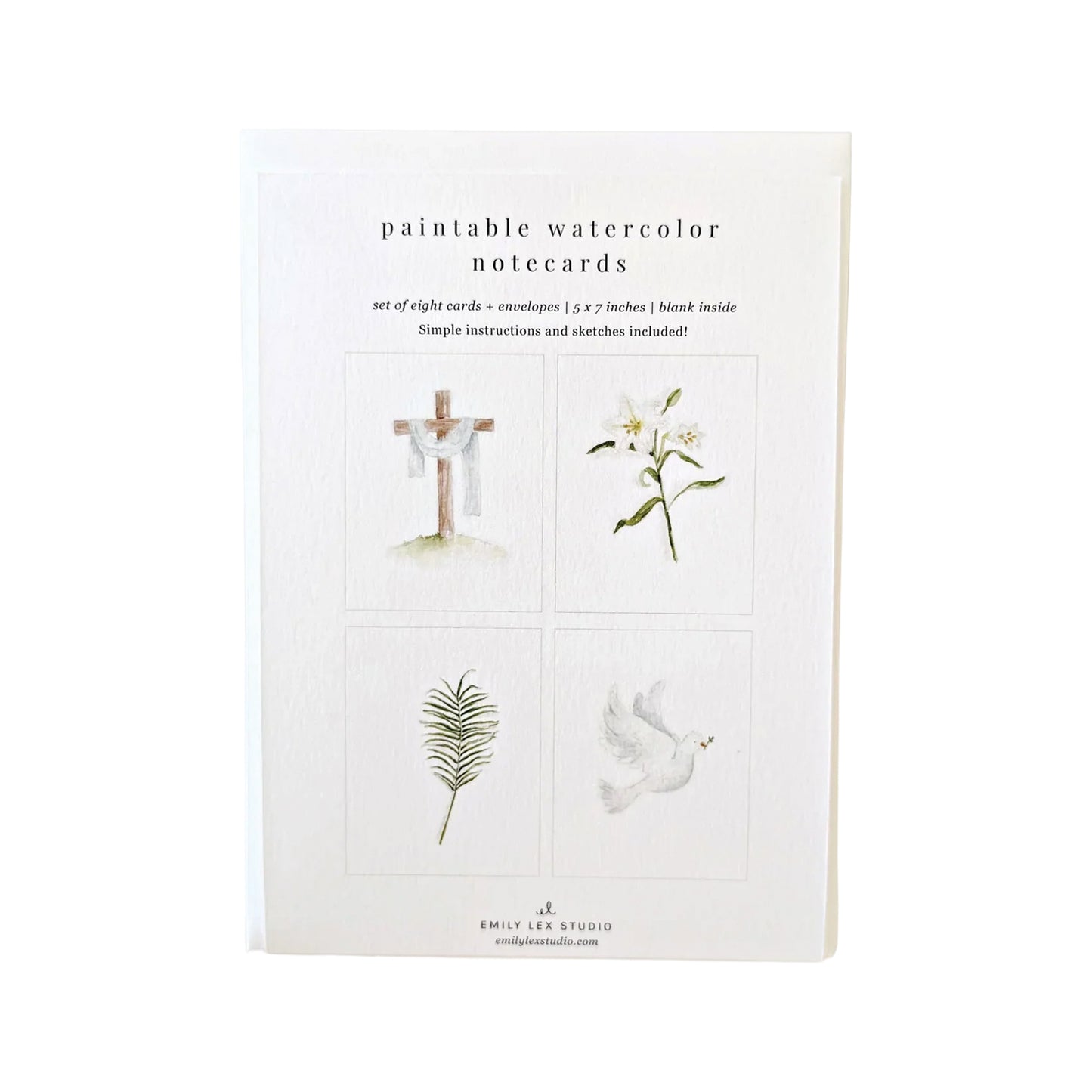 Emily Lex Studio He is Risen Paintable Watercolor Notecard Set