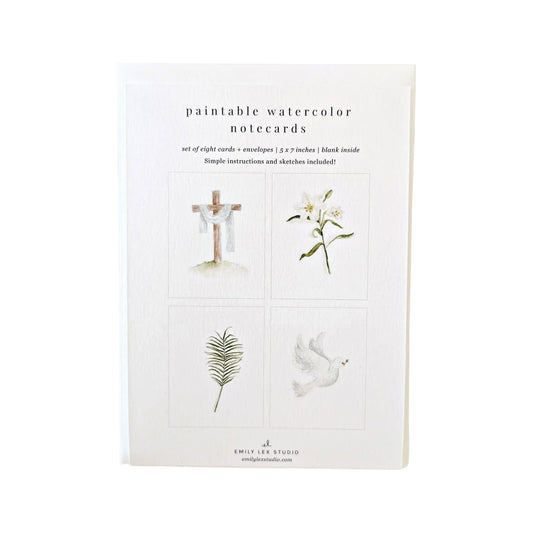 Emily Lex Studio He is Risen Paintable Watercolor Notecard Set