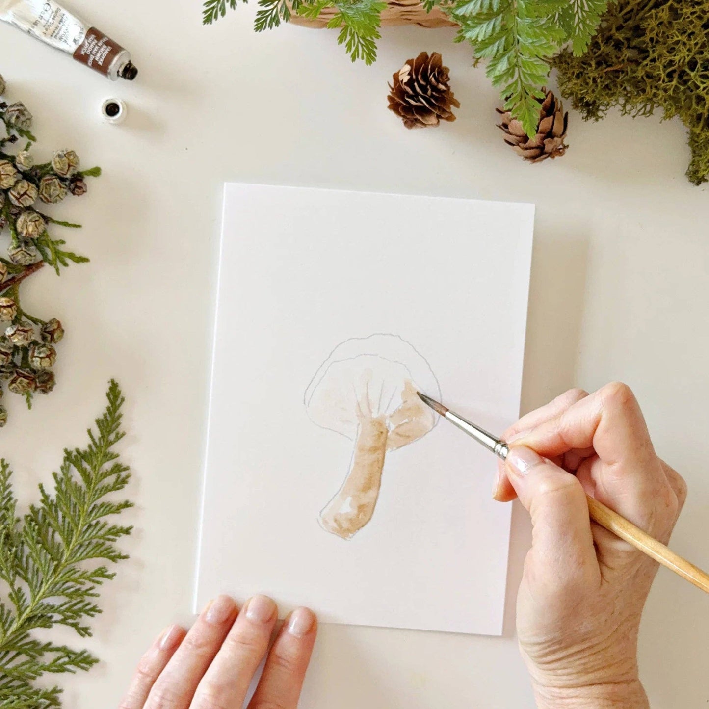 Emily Lex Studio Mushrooms Paintable Watercolor Notecard Set