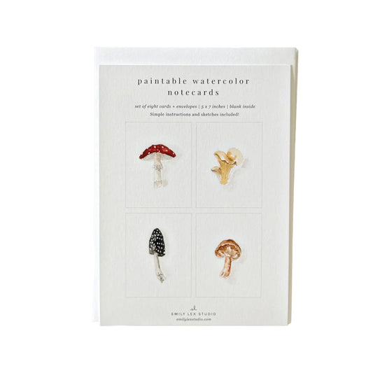 Emily Lex Studio Mushrooms Paintable Watercolor Notecard Set