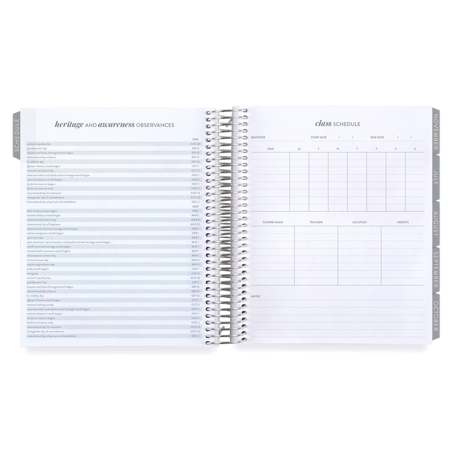 7x9 Coiled Academic Planner - Simple Checkered cover