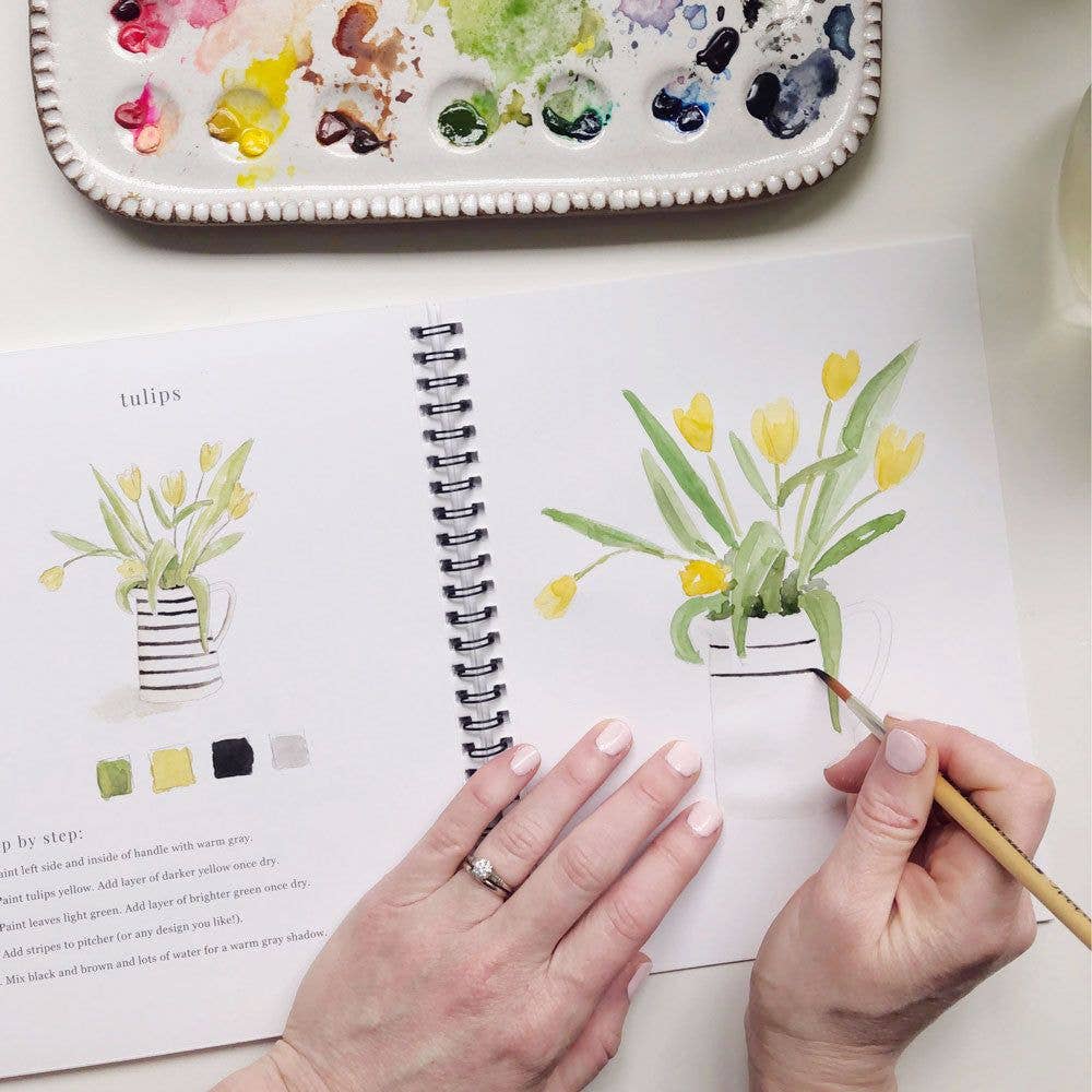 flowers watercolor workbook