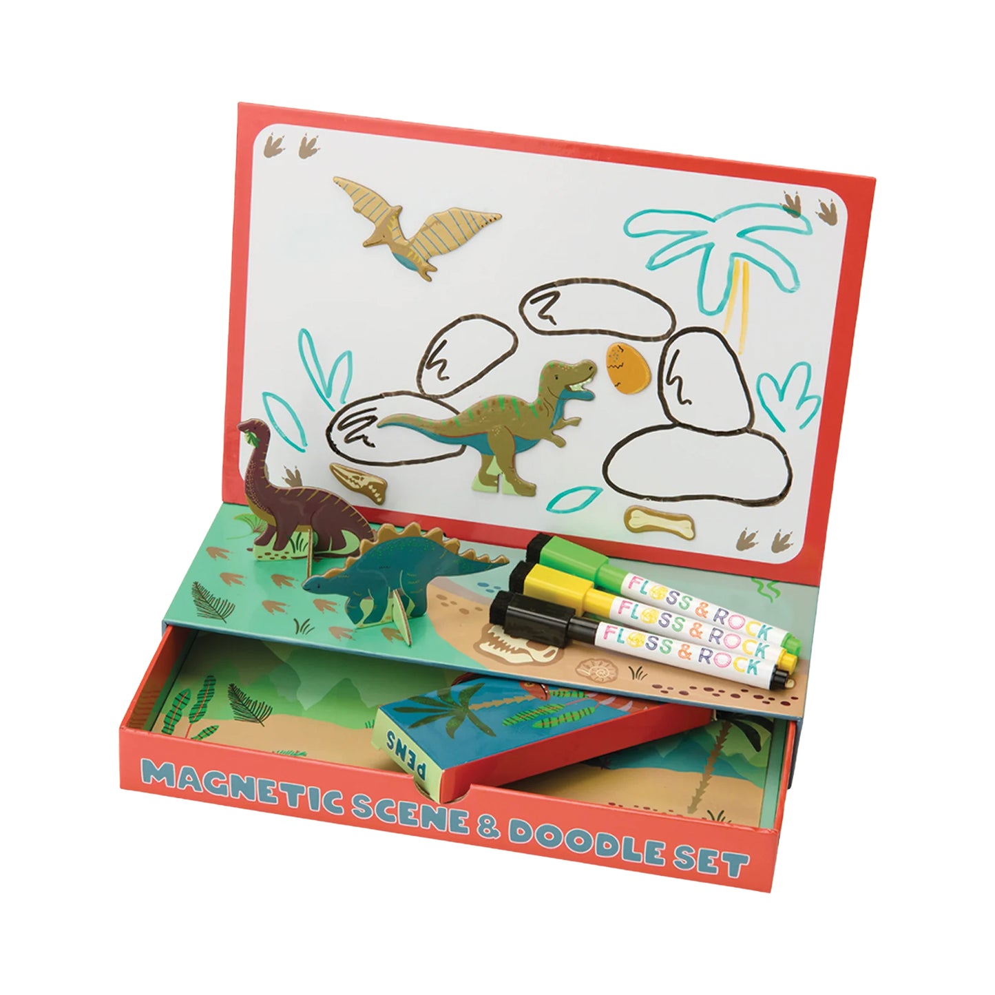 Floss & Rock Dino Magnetic Scene & Doodle Set