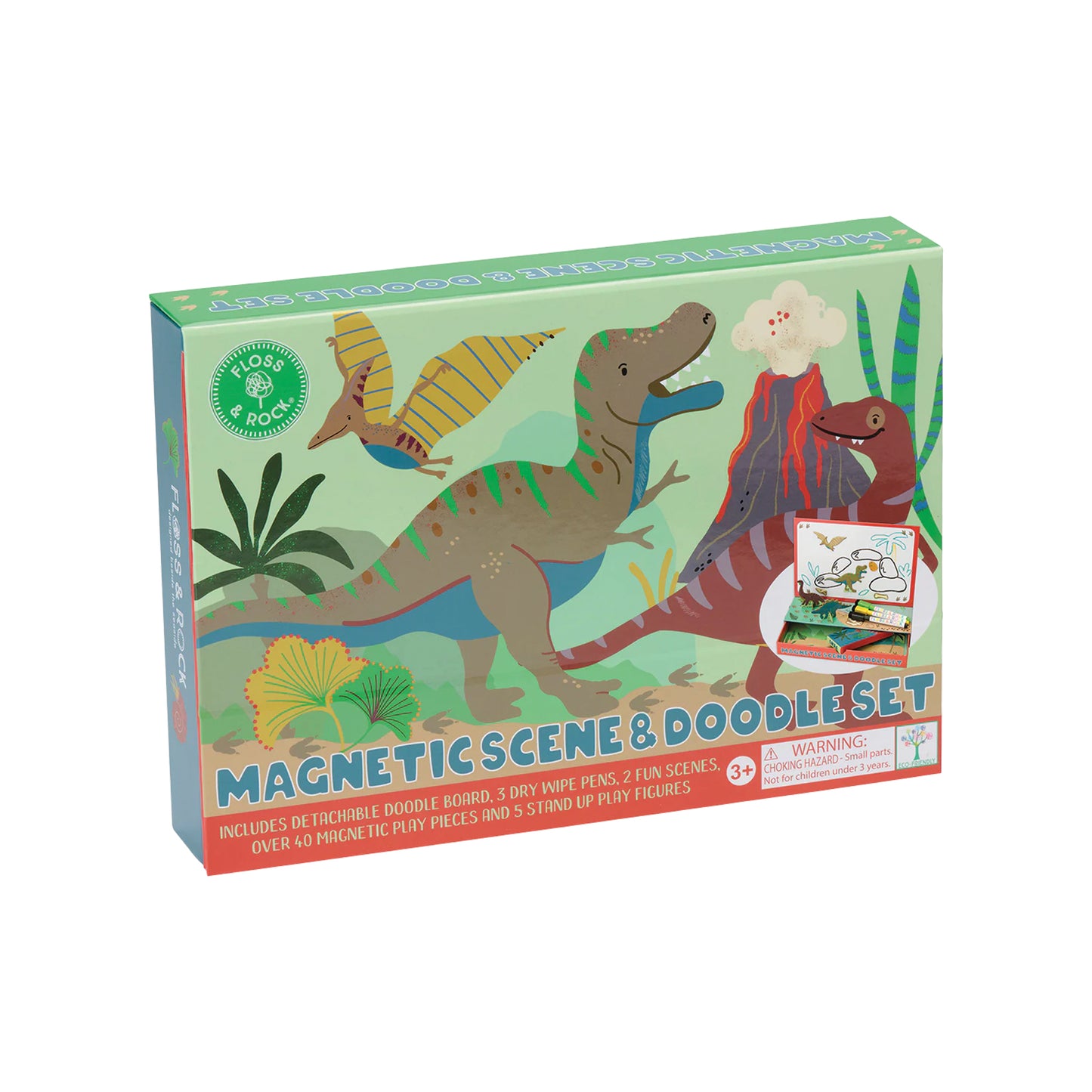 Floss & Rock Dino Magnetic Scene & Doodle Set