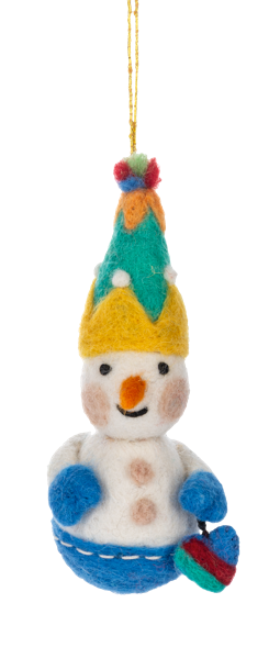 Handcrafted Happy Snowman Ornament