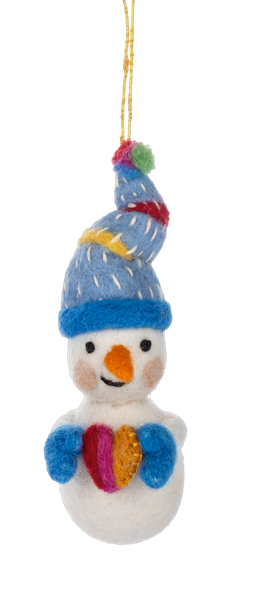 Handcrafted Happy Snowman Ornament