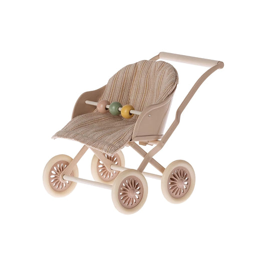 Maileg Baby Mouse Stroller in Rose — Miniature Dollhouse Accessory