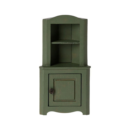 Maileg Corner Cabinet Mouse in Dark Green — Miniature Dollhouse Furniture