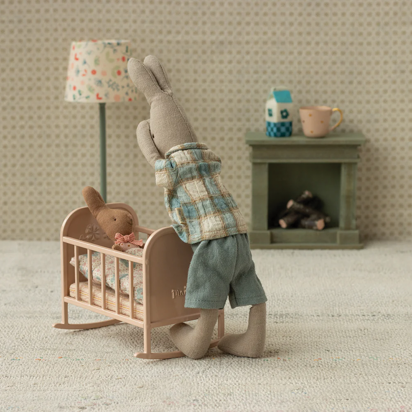 Maileg Cradle in Light Rose — Miniature Dollhouse Furniture