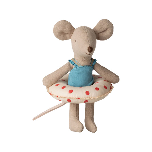 Maileg Little Sister Beach Mouse with Float — Summer Collectible