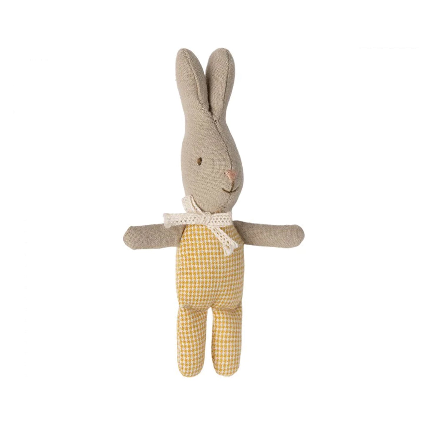 Maileg My Little Rabbit in Yellow Check — Stuffed Animal & Baby Gift