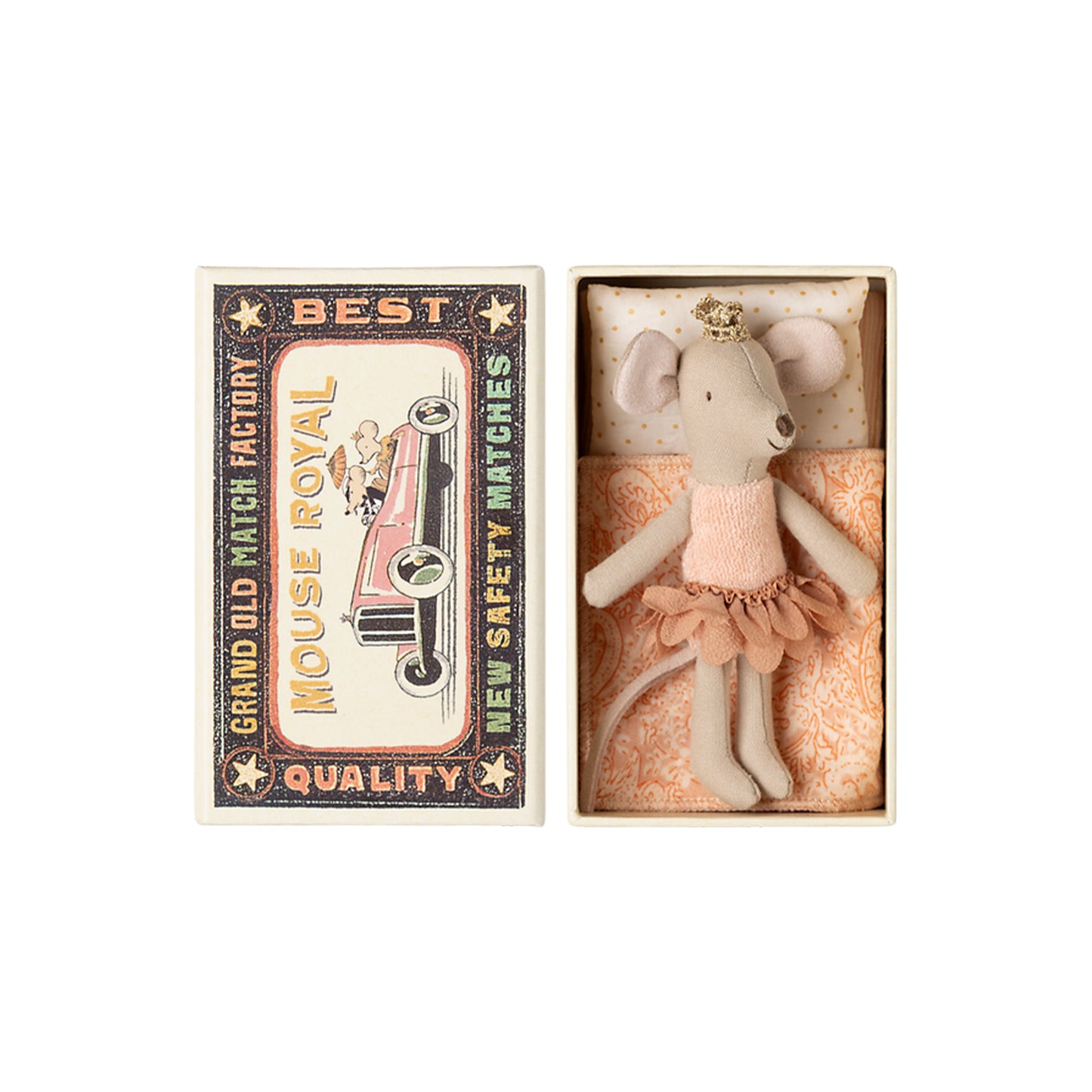 Maileg Princess Mouse Little Sister in Matchbox — Collectible Gift for Girls