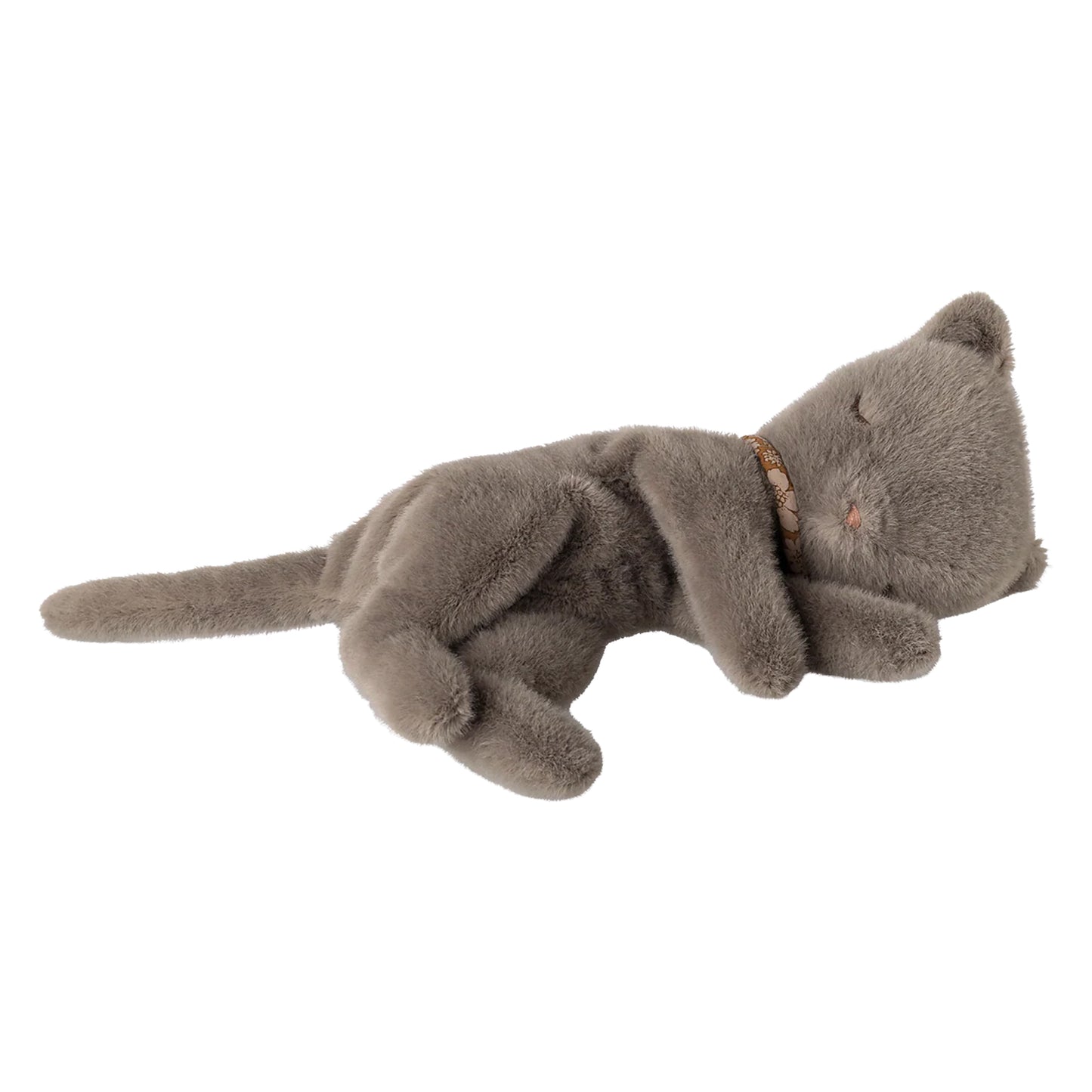 Maileg Sleeping Kitten Plush Small in Grey — Collectible Stuffed Animal & Gift