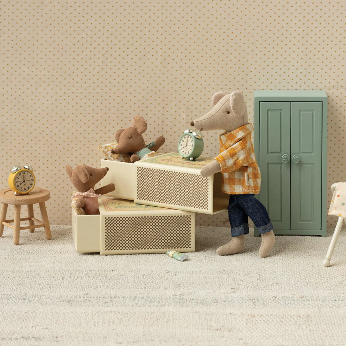 Maileg Sleepy Wakey Baby Mouse in Matchbox — Baby Gift & Collectible