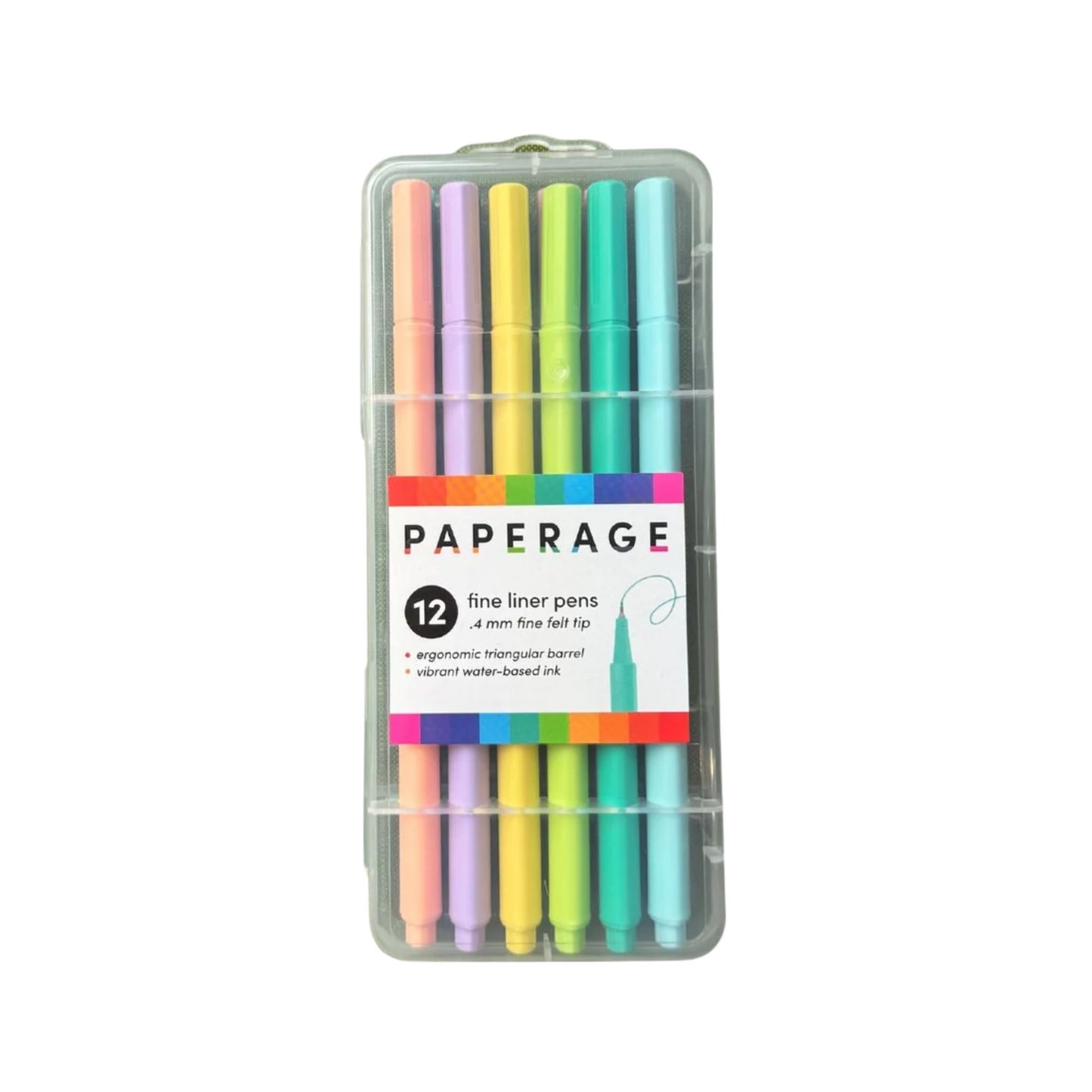 Paperage 12 Fine liner Pens .4mm Fine Felt Tip