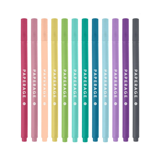 Paperage 12 Fine liner Pens .4mm Fine Felt Tip