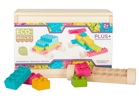 Eco-Bricks Plus+ Color Wood Bricks 48 Piece Set