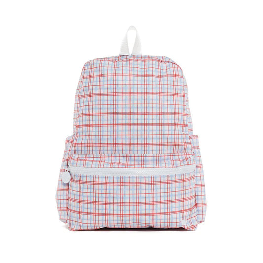 TRVL Backpacker Kids Backpack | Classic Plaid Red