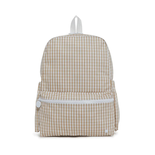 TRVL Backpacker Kids Backpack | Gingham New Khaki