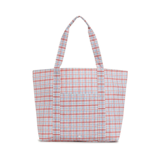TRVL Jumbo Tote | XL Tote in Classic Plaid Red