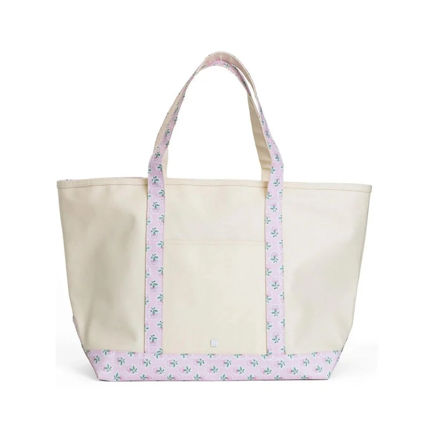 TRVL Maxi Tote | Coated Canvas Natural with Petite Fleur Pink Trim