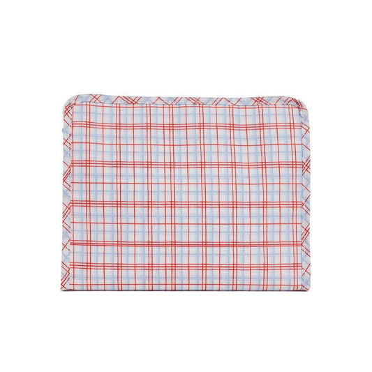 TRVL Roadie Large Zip Pouch | Classic Plaid Red