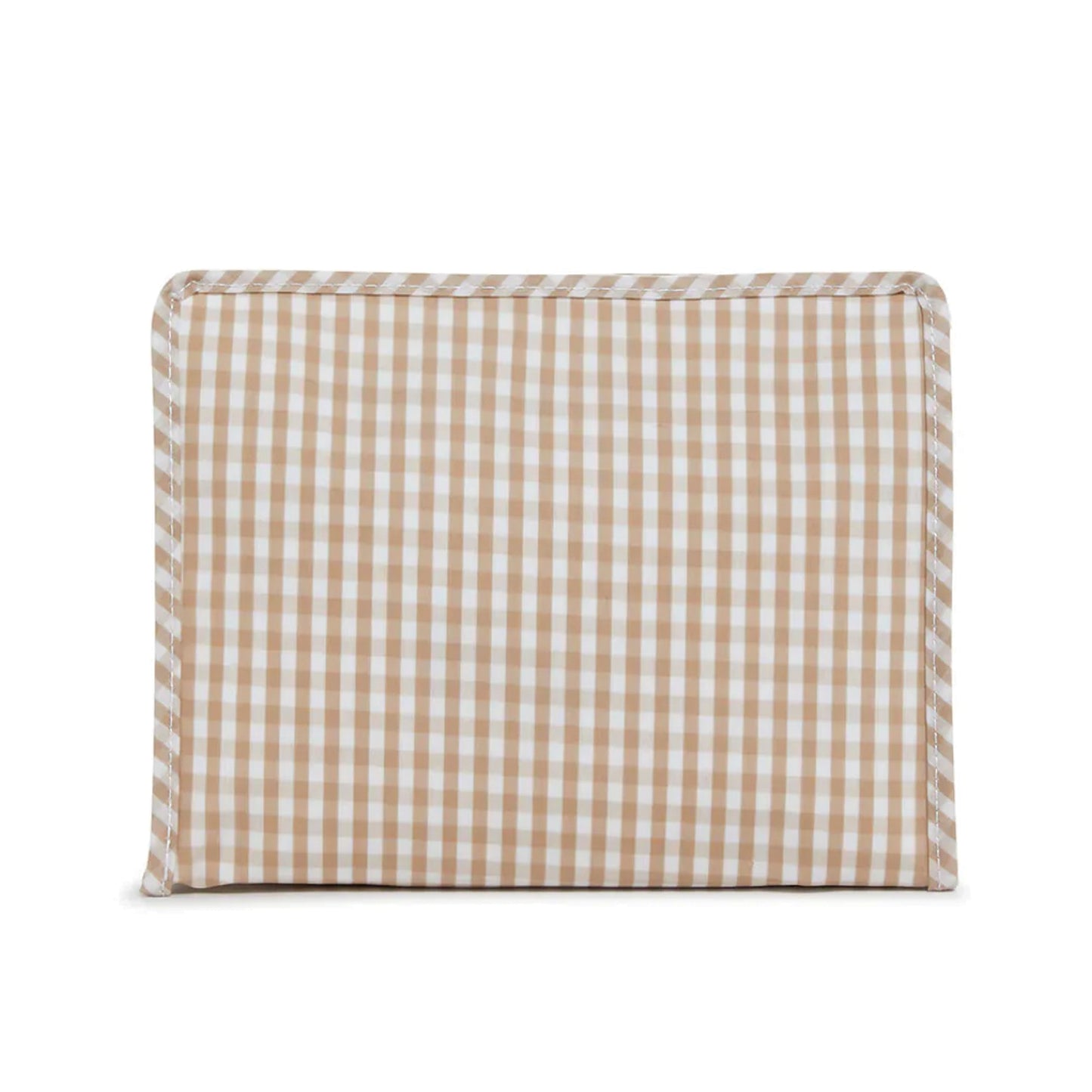 TRVL Roadie Large Zip Pouch | Gingham New Khaki 3