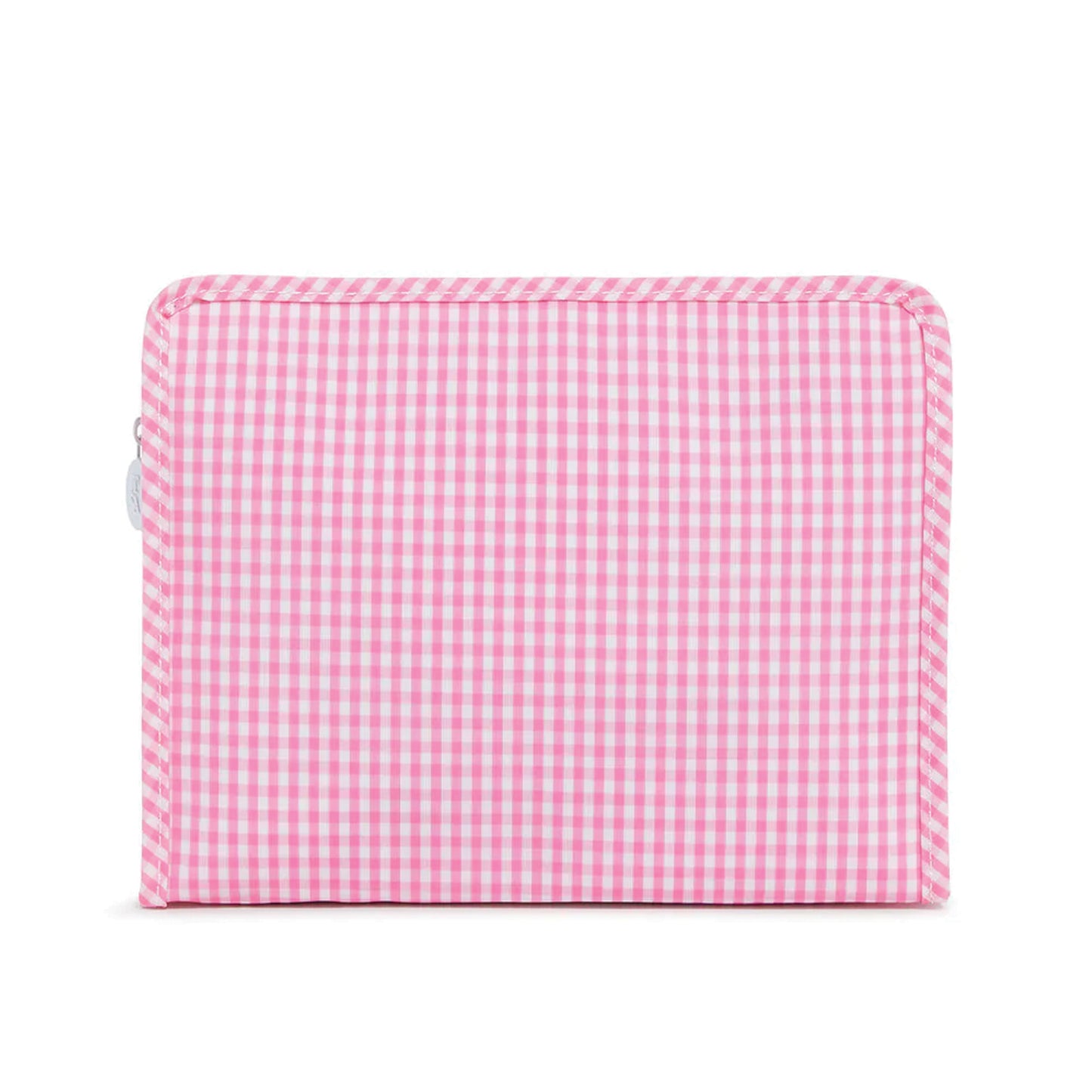 TRVL Roadie Large Zip Pouch | Gingham Pink