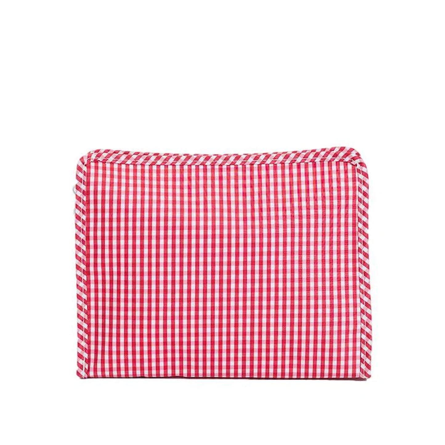 TRVL Roadie Large Zip Pouch | Gingham Red