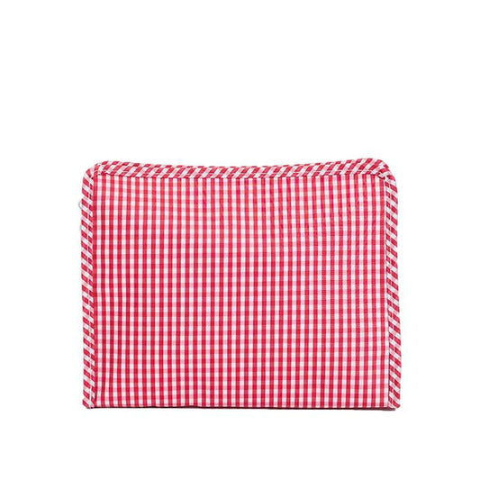 TRVL Roadie Large Zip Pouch | Gingham Red