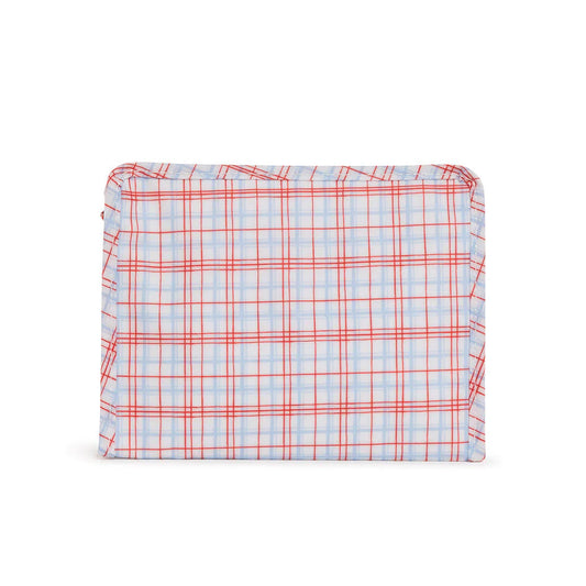 TRVL Roadie Medium Zip Pouch | Classic Plaid Red