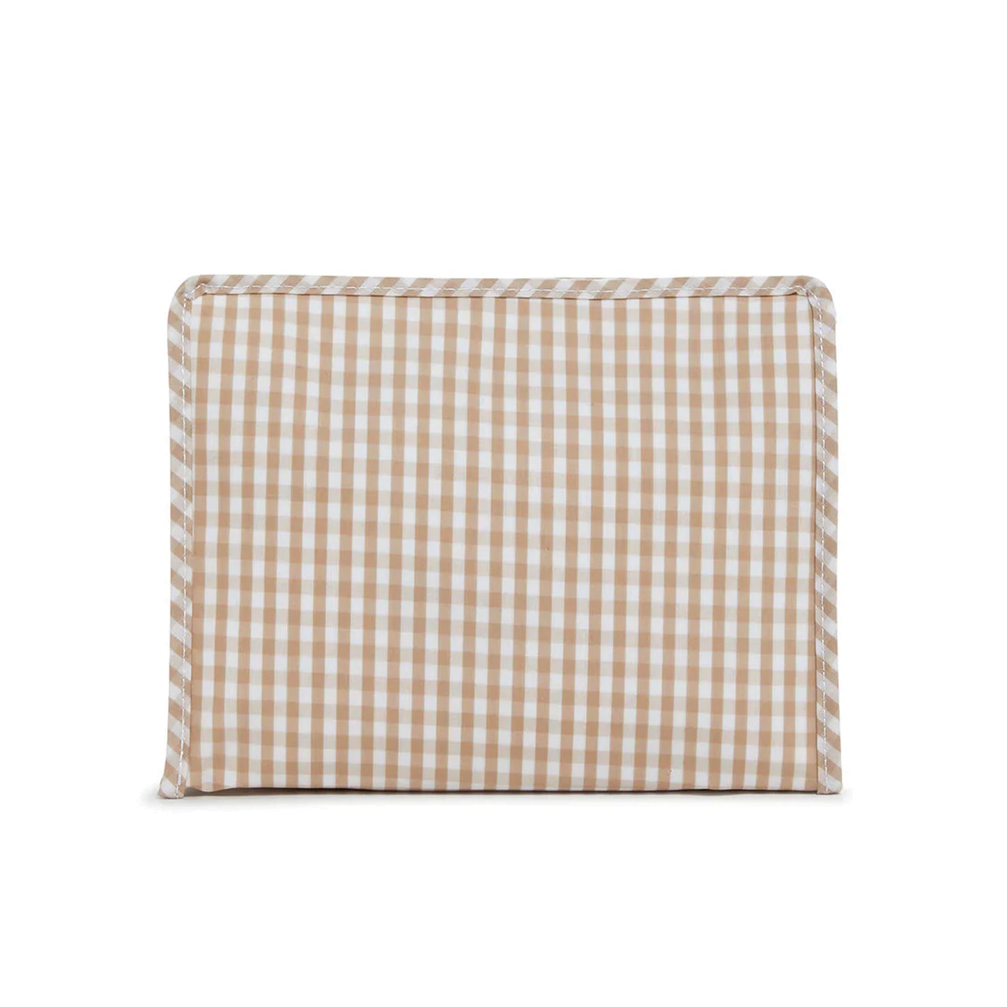 TRVL Roadie Medium Zip Pouch | Gingham New Khaki 3