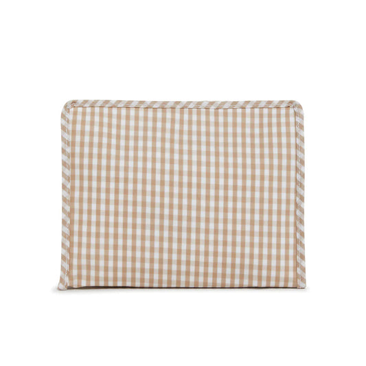 TRVL Roadie Medium Zip Pouch | Gingham New Khaki 3