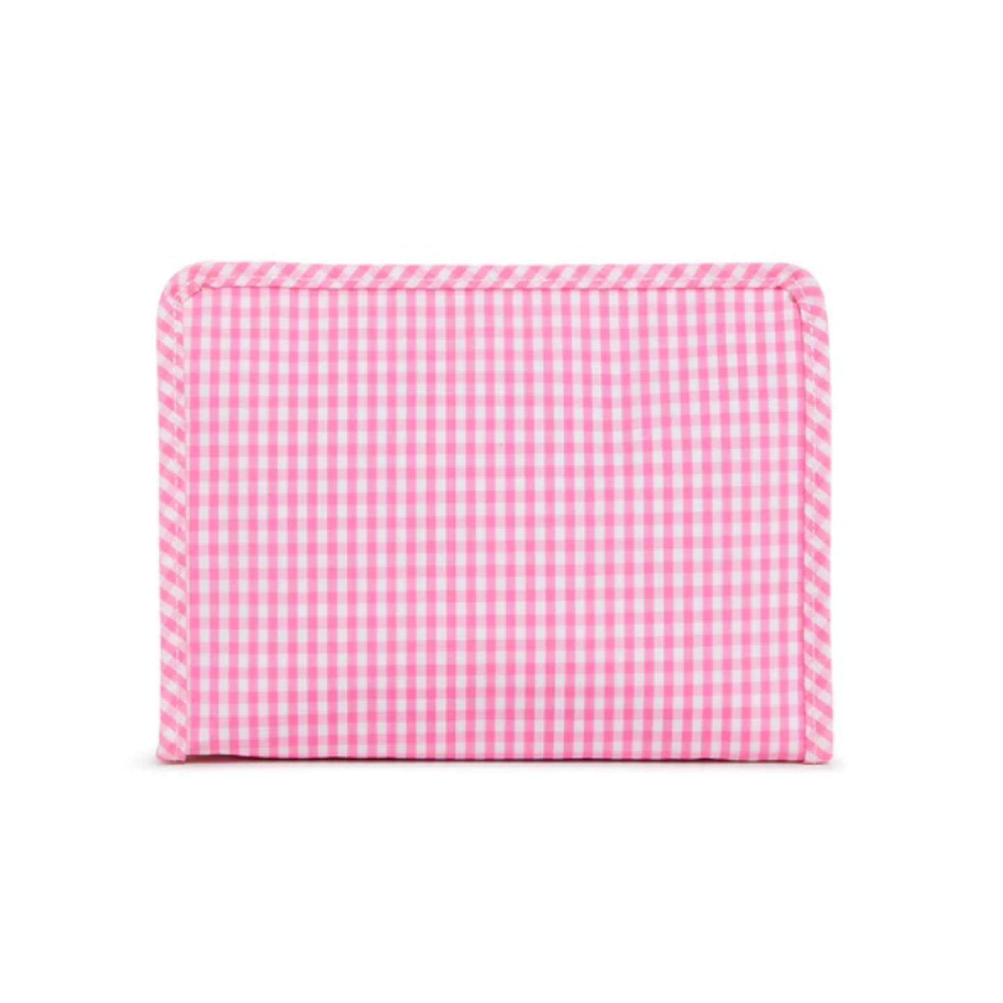TRVL Roadie Medium Zip Pouch | Gingham Pink