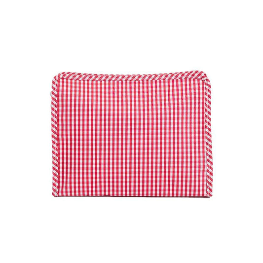 TRVL Roadie Medium Zip Pouch | Gingham Red