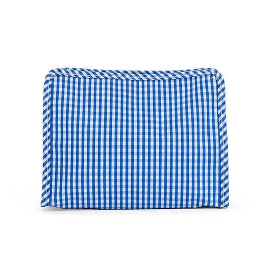 TRVL Roadie Medium Zip Pouch | Gingham Royal