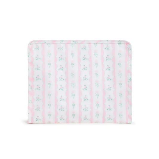 TRVL Roadie Medium Zip Pouch | Ribbon Floral Pink