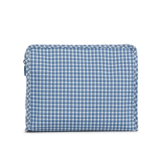 TRVL Roadie Medium Zip Pouch | Rodeo Check Indigo