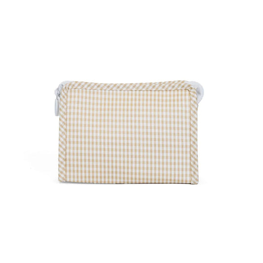TRVL Roadie Small Zip Pouch | Gingham New Khaki 3