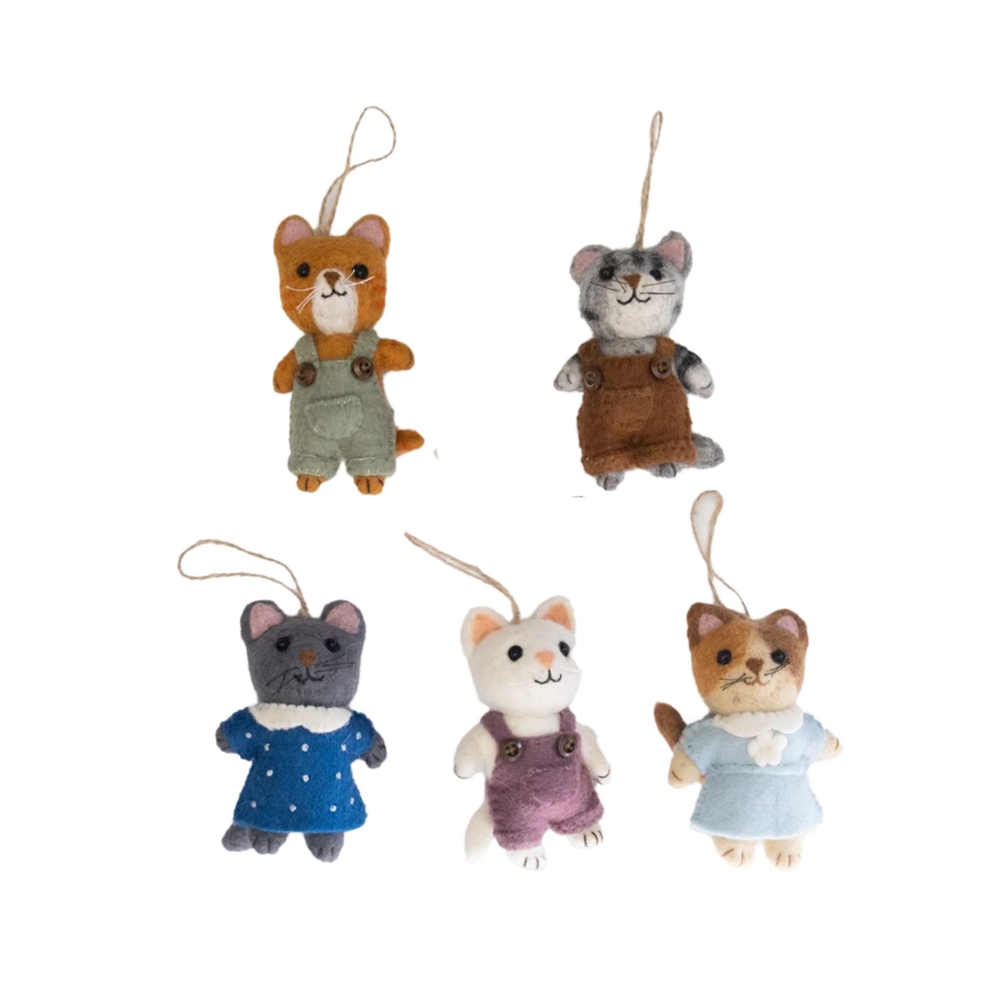 Winding Road Anime Kitten Felt Ornaments