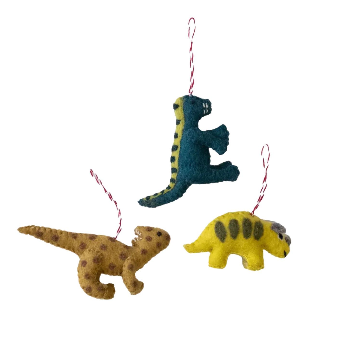 Winding Road Felt Dino Ornaments