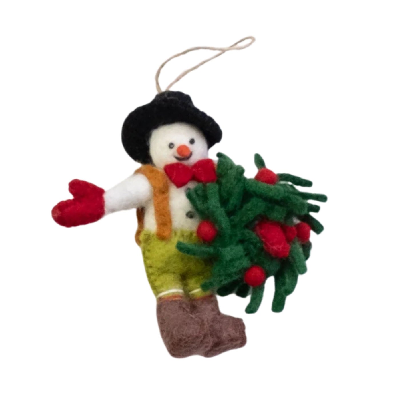 Winding Road Felt Snowman Ornaments