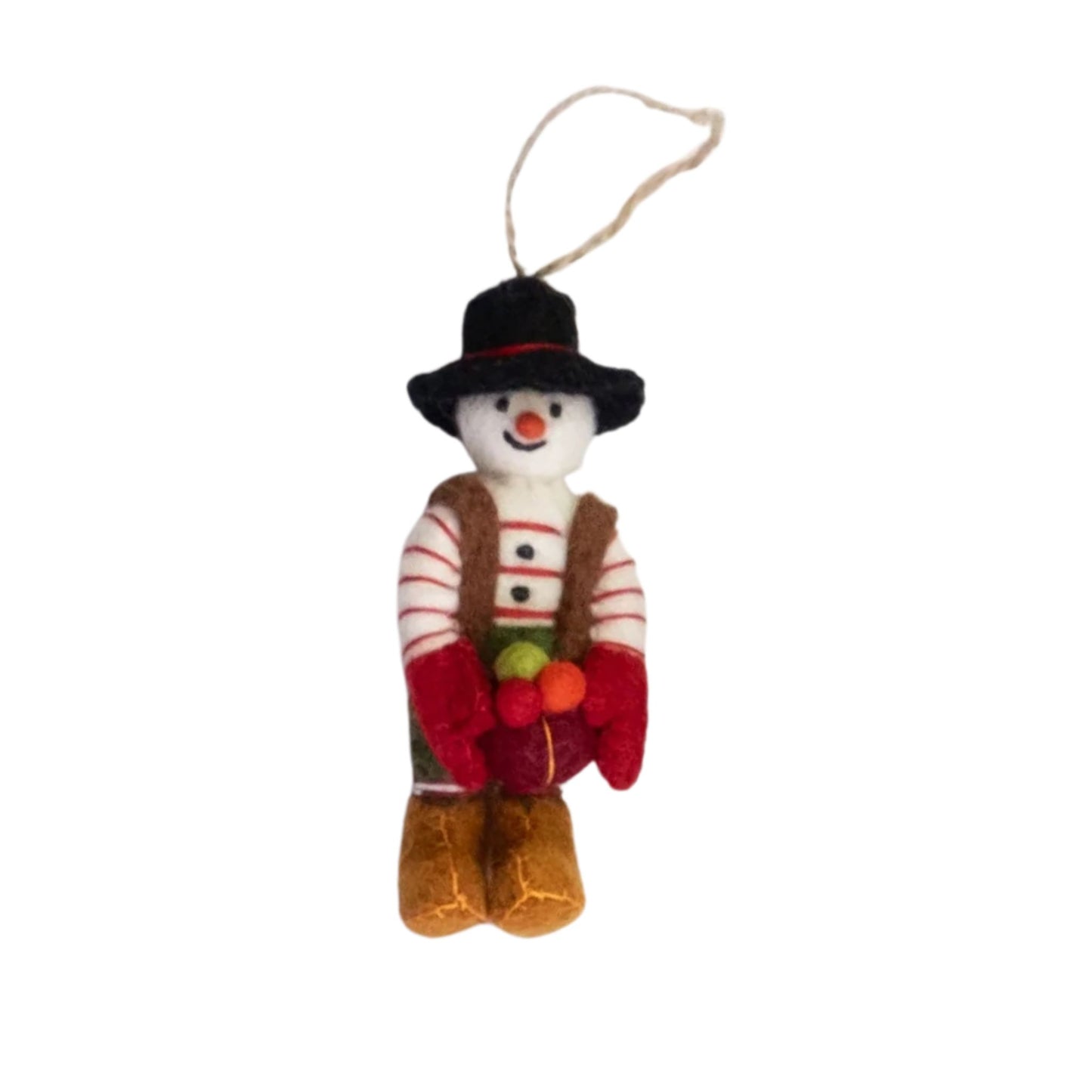 Winding Road Felt Snowman Ornaments