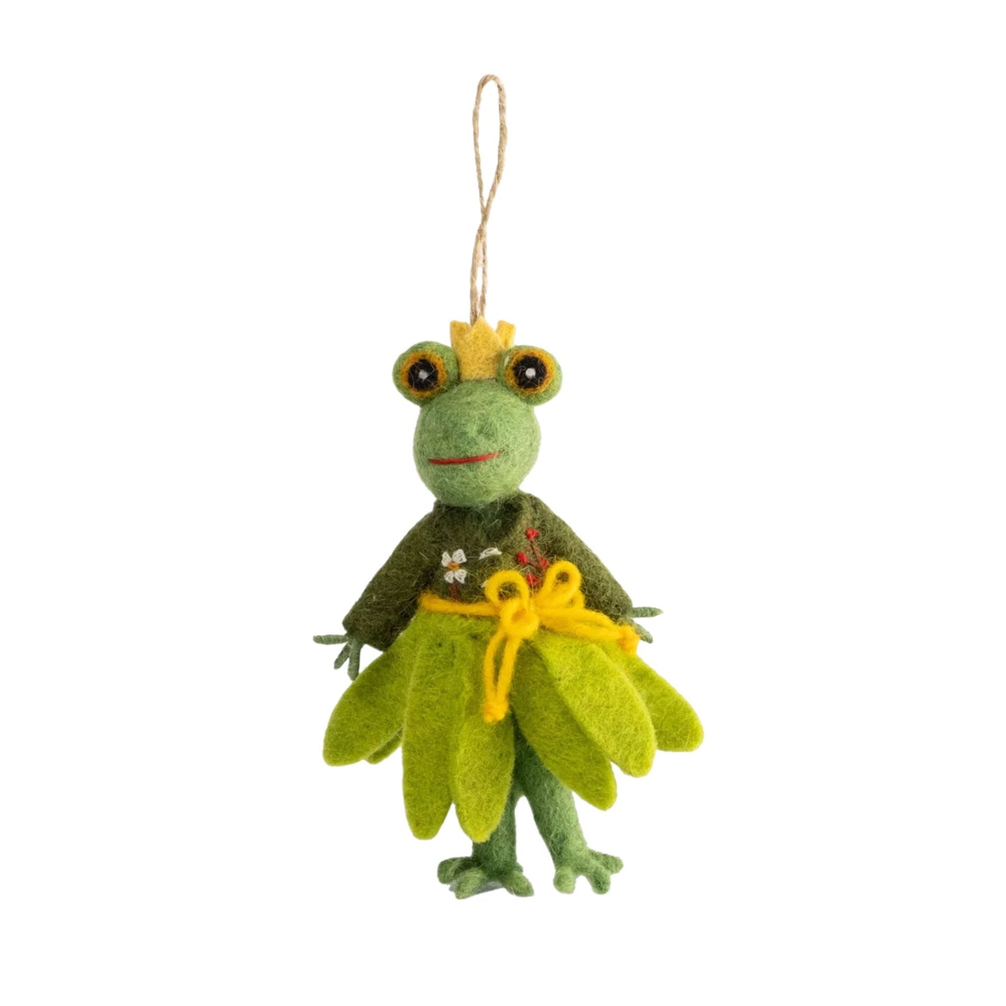 Winding Road Dapper Frog Felt Ornament