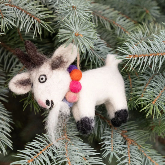 Winding Road Felt Goat Ornament