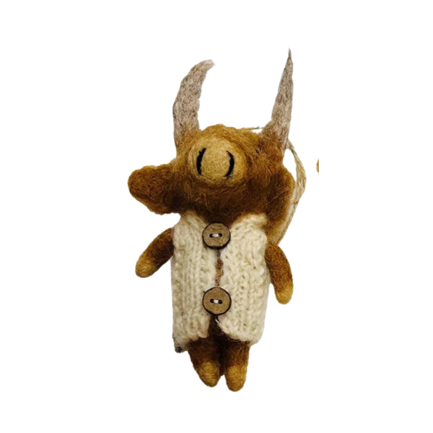 Winding Road Highland Cow in Knit Sweater Felt Ornament