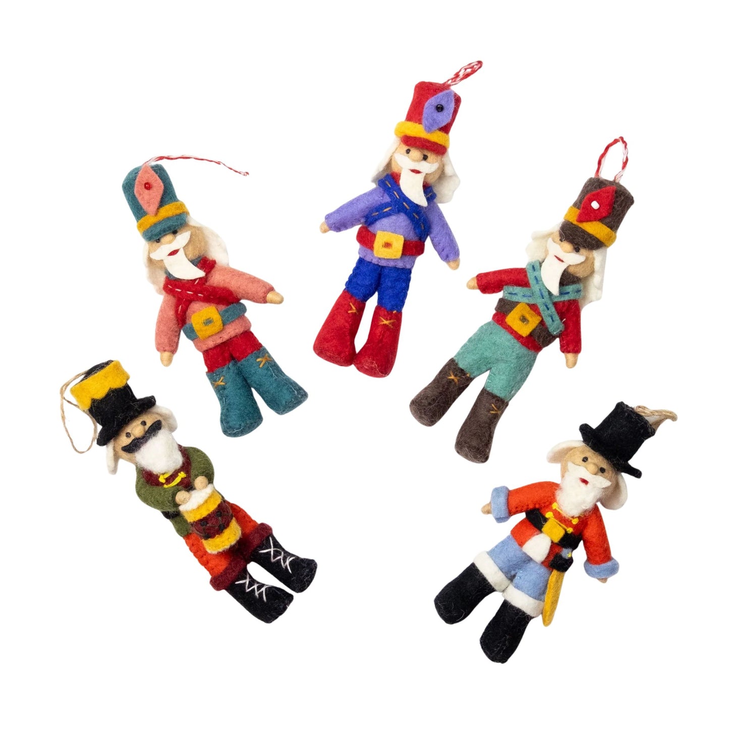 Winding Road Felt Nutcracker Ornaments
