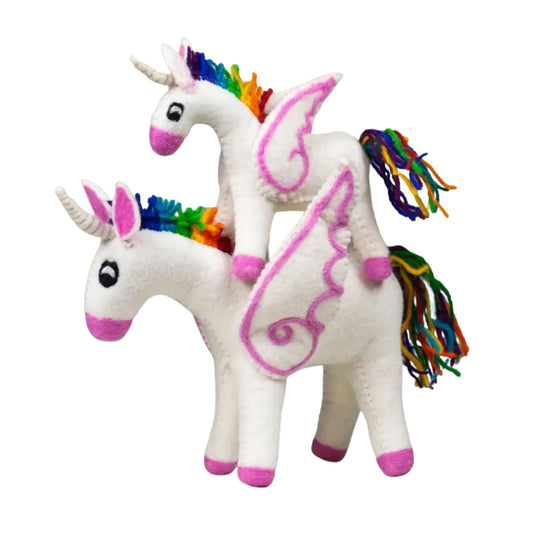 Winding Road Rainbow Unicorn Felt Toy, Large